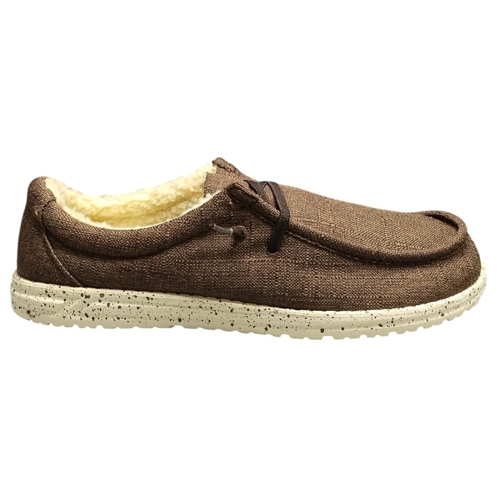 Crevo Ronnie Slip On Loafers Mens Size 13 Brown White Faux Fur Lined Comfort